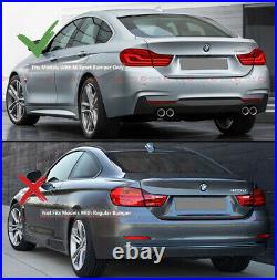 For 14-2020 BMW F32 F33 F36 4 Series M Sport Rear Bumper Diffuser Quad Exhaust