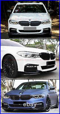 For 17-2020 BMW G30 530i 540i M550i M Sport Bumper Glossy Black Lip Splitter Kit