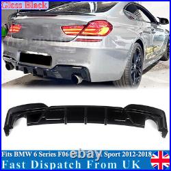 For 2012-18 BMW 6 Series F06 F12 F13 M Sport Rear Diffuser Dual-Pipe Gloss Black