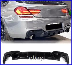 For 2012-18 BMW 6 Series F06 F12 F13 M Sport Rear Diffuser Dual-Pipe Gloss Black