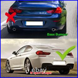 For 2012-18 BMW 6 Series F06 F12 F13 M Sport Rear Diffuser Dual-Pipe Gloss Black