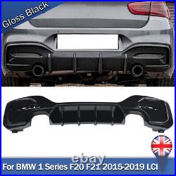 For BMW 1Series M Sport F20 F21 M135i M140i Gloss Black Rear Diffuser Bumper LCI