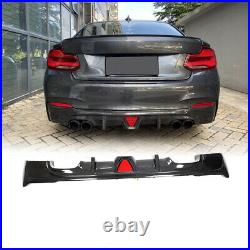 For BMW 2 Series F22 F23 M-Sport Carbon Fiber Rear Bumper Diffuser Lip Spoiler