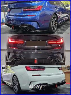 For BMW 3 Series G20 G21 M Sport 2019-2021 Black Rear Diffuser+Exhaust Tailpipe