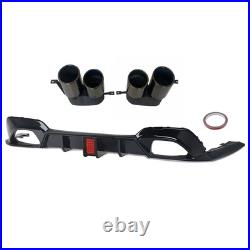 For BMW 3 Series G20 G21 M Sport 2019-2021 Black Rear Diffuser+Exhaust Tailpipe