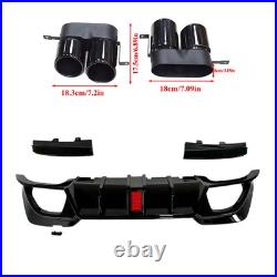 For BMW 3 Series G20 G21 M Sport 2019-2021 Black Rear Diffuser+Exhaust Tailpipe