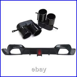 For BMW 3 Series G20 G21 M Sport 2019-2021 Black Rear Diffuser+Exhaust Tailpipe