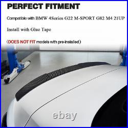 For BMW 4Series G22 M-SPORT G82 M4 21UP DRY Carbon Fiber Rear Trunk Spoiler Wing