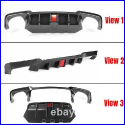 For BMW 5 Series F10 F11 M Sport 10-16 Rear Bumper Diffuser With Led Carbon Fiber