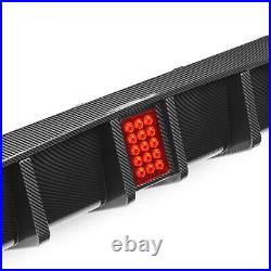 For BMW 5 Series F10 F11 M Sport 10-16 Rear Bumper Diffuser With Led Carbon Fiber