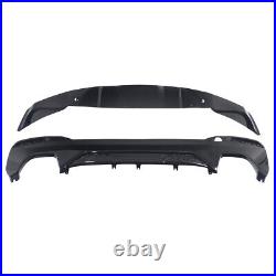 For BMW 5 Series G30 G31 17-20 M Sport Rear Bumper Diffuser MP Style Gloss Black