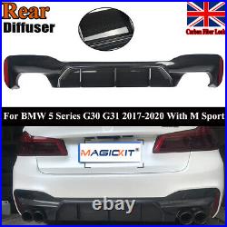 For BMW 5 Series G30 G31 M Sport 17-20 M5 Style Carbon Look Rear Bumper Diffuser