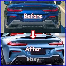 For BMW 8 Series G14 G15 M Sport Rear Diffuser With LED Light Gloss Black F1 Style