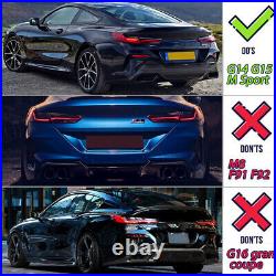 For BMW 8 Series G14 G15 M Sport Rear Diffuser With LED Light Gloss Black F1 Style