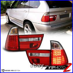 For BMW E53 X5 00-06 LED Tail Light Red Lens Clear Rear Brake Running Lamp Pair