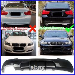 For BMW E92 E93 M Sport 2007-13 Rear Diffuser Exhaust Valance Carbon Fiber Look