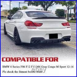 For BMW F06 F12 F13 M Sport Carbon Fiber Look Rear Bumper Diffuser Lip 2012-2018