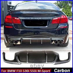 For BMW F10 550i M-Sport 2011-2016 Carbon Fiber Rear Bumper Diffuser Lip Spoiler