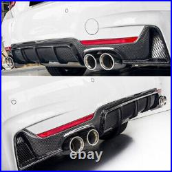 For BMW F32 F33 F36 M-Sport 14+ REAL CARBON Rear Bumper Diffuser Lip Spoiler Kit