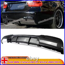 For BMW M Sport 3Series E90 E91 Carbon Look Rear Valance Diffuser Splitter 04-13