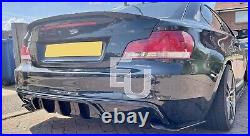 For Bmw 1 Series E82 Coupe M Sport Rear Diffuser Gloss Black 07-13 With Led