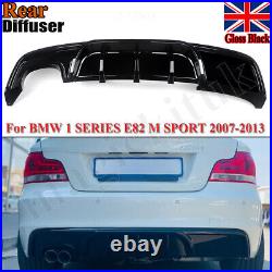 For Bmw 1 Series E82 M Sport Rear Bumper Diffuser Gloss Black Spoiler 2007-2013