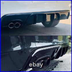 For Bmw 1 Series E82 M Sport Rear Bumper Diffuser Gloss Black Spoiler 2007-2013