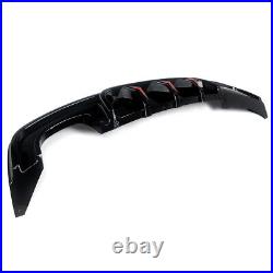 For Bmw 1 Series E82 M Sport Rear Bumper Diffuser Gloss Black Spoiler 2007-2013