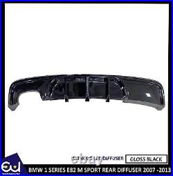 For Bmw 1 Series E82 M Sport Rear Diffuser Gloss Black Spoiler 07-13 W Out Led