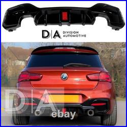 For Bmw 1 Series F20 F21 M Sport M135i M140i Gloss Black Rear Diffuser F1 Led