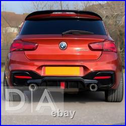 For Bmw 1 Series F20 F21 M Sport M135i M140i Gloss Black Rear Diffuser F1 Led