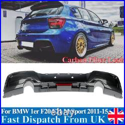 For Bmw 1series F20 F21 2011-15 M Sport Rear Diffuser Lip &led Light Carbon Look
