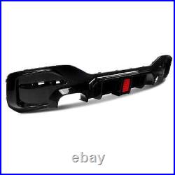 For Bmw 1series M Sport F20 F21 M135i M140i Gloss Black Rear Diffuser Bumper+led