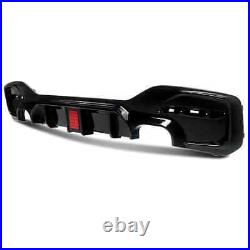 For Bmw 1series M Sport F20 F21 M135i M140i Gloss Black Rear Diffuser Bumper+led