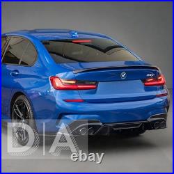 For Bmw 3 Series G20 G21 M Sport 2018-21 Gloss Black Rear Quad Tip Cmst Diffuser