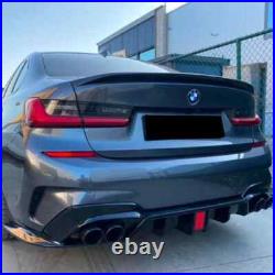 For Bmw 3 Series G20 G21 M Sport Gloss Black Rear Diffuser Lip With Ligtht+tips