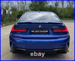 For Bmw 3 Series G20 G21 M Sport Gloss Black Rear Diffuser Lip With Ligtht+tips