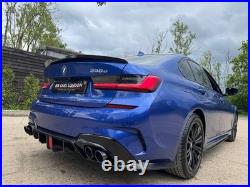 For Bmw 3 Series G20 G21 M Sport Gloss Black Rear Diffuser Lip With Ligtht+tips