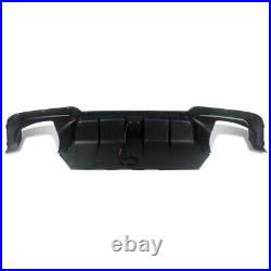 For Bmw 5series F10 M5 M Sport Rear Diffuser Lip/w Led Light Gloss Black 2010-17