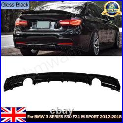 For Bmw F30 F31 3 Series Rear Diffuser M Sport Performance 335 Exhaust Gloss Blk