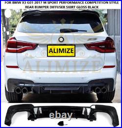 For Bmw X3 G01 2017 M Sport Performance Competition Rear Bumper Diffuser Black