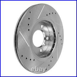 Front And Rear Drilled Slotted Brake Rotors and Ceramic Brake Pads For BMW X5 X6