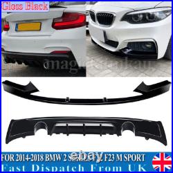 Front Splitter Rear Diffuser Body Kits For 2014-18 Bmw 2 Series F23 F22 M Sport