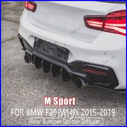 GLOSS BLACK FOR 15-19 BMW F20 F21 M135i M140i REAR BUMPER DIFFUSER M SPORT LCI