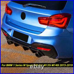 GLOSS BLACK FOR 15-19 BMW F20 F21 M135i M140i REAR BUMPER DIFFUSER M SPORT LCI