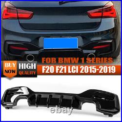 GLOSS BLACK FOR 15-19 BMW F20 F21 M135i M140i REAR BUMPER DIFFUSER M SPORT LCI