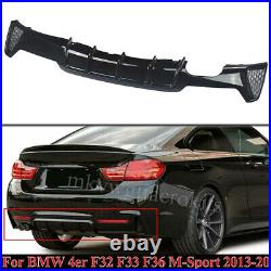 Gloss Black Front Splitter Rear Diffuser For BMW 4Series F32 F33 F36 M Sport Kit