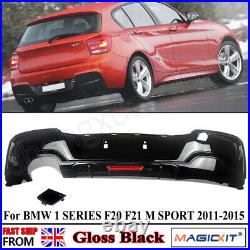 Gloss Black M Sport Rear Bumper Diffuser For Bmw F20 F21 1 Series 2011-07/2015