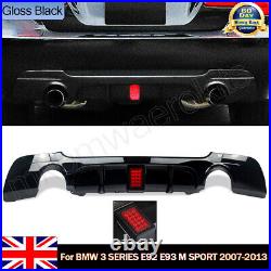 Gloss Black Rear Bumper Diffuser F1 Style For BMW E92 E93 335i M Sport 2007-2013