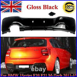 Gloss Black Rear Diffuser For BMW 1Serie F20 F21 125i 125d M Sport Pre-LCI 11-15